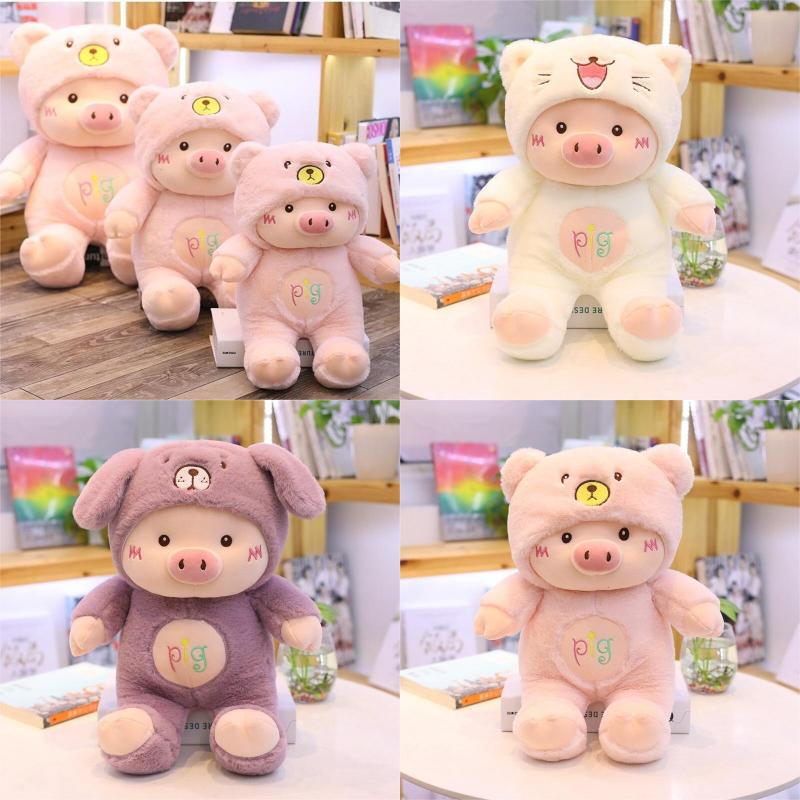 Cartoon Stuffed Animal Pig Plush Toy Gift Kids Pink White Purple Sizes Multiple