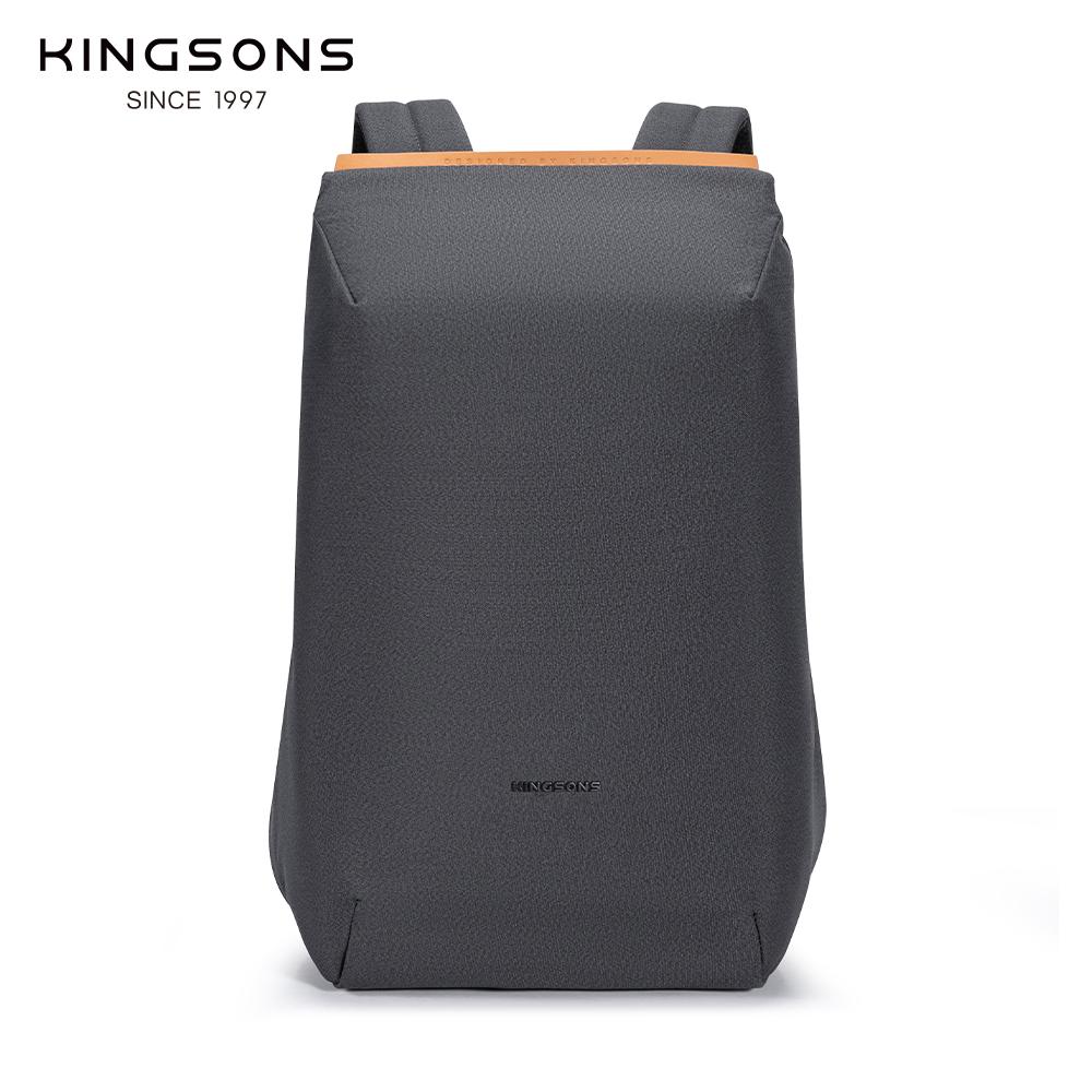 Kingsons Anti-Theft Men's Backpack 180 Degree Open USB Charging 15.6 Inch Laptop School Bag for Teenage Boys