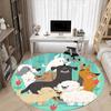 1PC Dogs Park Office Round Area Rug, Mat Suitable For Office, Under Office Chairs Bedroom Living Room Home Decor, Room Deco