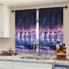 2 Panels Antarctic Glacier Penguin Decorative Curtains   Semi Transparent Without Lining   Durable Polyester Fiber Curtains