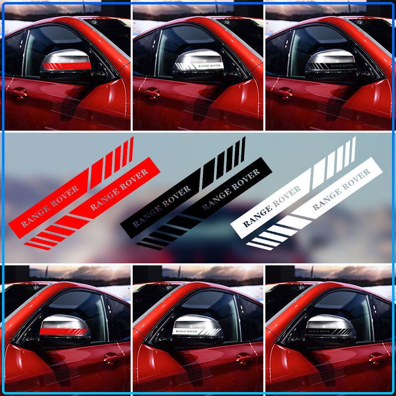 2Pcs Car Stripe Stickers Rearview Mirror Reflective Decals Decoration For Land Rover Freelander 2 L2 L319 L462 LF Range Sport Evoque L322 Discovery 2