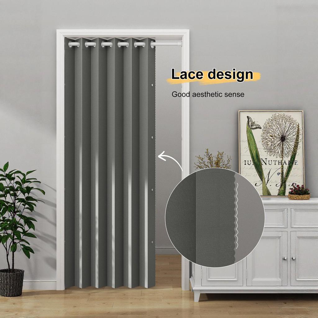 Full Blackout Waterproof Magnetic Door Curtain: No-Drill, Windproof, Soundproof, Invisible Folding Partition