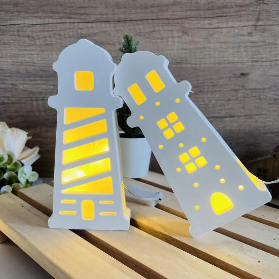 Silicone Lighthouse Mold Resin Plaster Candle Making Mold Summer Beach Theme Handmade Artwork Mold Flexible DIY Craft Tools