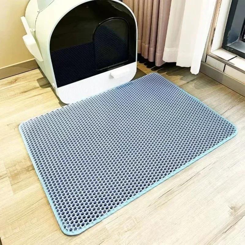 

Cat Litter Mat Double Layer Nonslip Waterproof Pet Litter Wear Resistant Washable and Durable Honeycomb Structure Cat Litter Pad 30x30CM синий