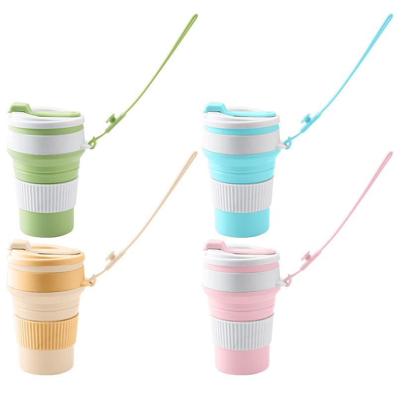 Portable silicone folding water cup outdoor camping cup juice cup office coffee cup telescopic cup mouthwash cup