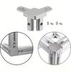 6pcs Black 2020 Series 3-Way End Corner Bracket Connector with Screws for Slot 6mm 20S Aluminum Rail Accessories, Silver