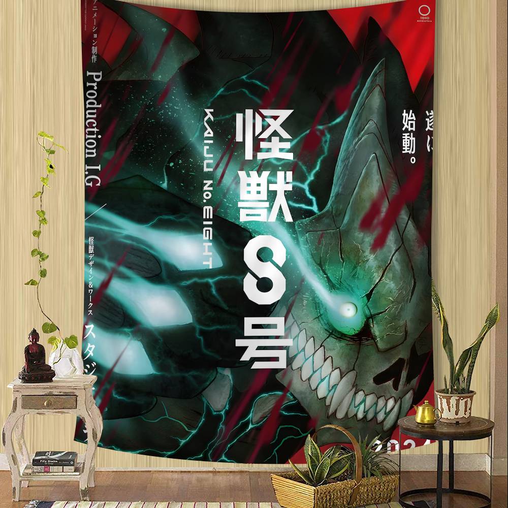 Anime Kaiju No 8 T Hanging Bohemian Tapestry For Living Room Home Dorm Decor Japanese Tapestry