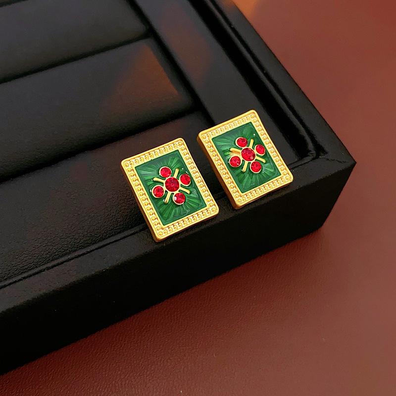 Pre-owned Vintage Retro Diamond-Encrusted Round Necklace & Clavicle Chain Set