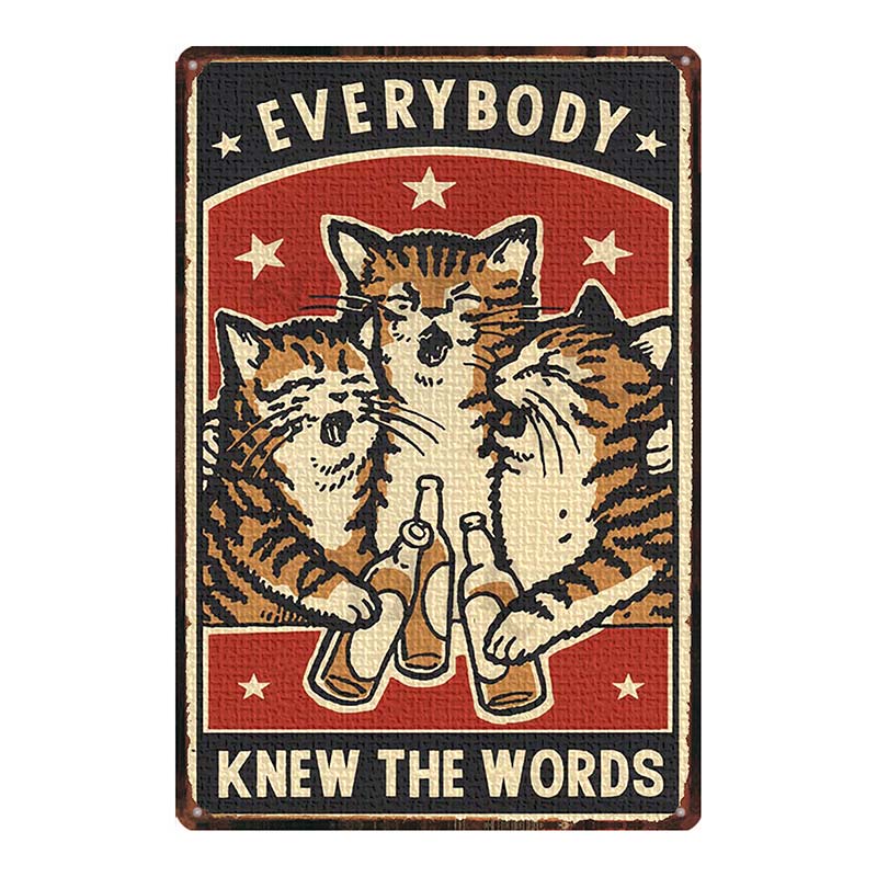 Cat And Dog Diet Funny Picture Metal Tin Signs Plaque Vintage Wall Bar Home Art Pet Shop Decor Customizable 30X20CM DU-7090A