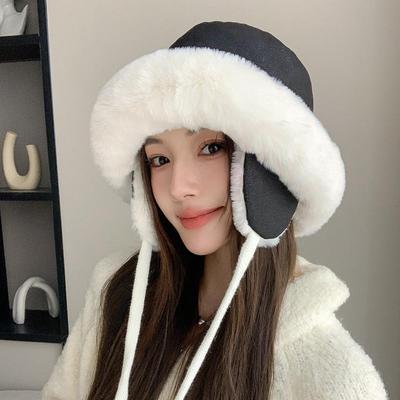Women S Plush Fisherman Hat Winter Warm Earmuff Casual Versatile