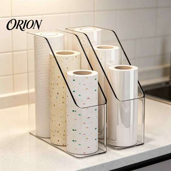 Multipurpose Storage Bins Kitchen Cling Film Organizer, Space Saving Durable Box, Large Dorm Room Essentials Capacity Vertical Bin, for Food Foil And