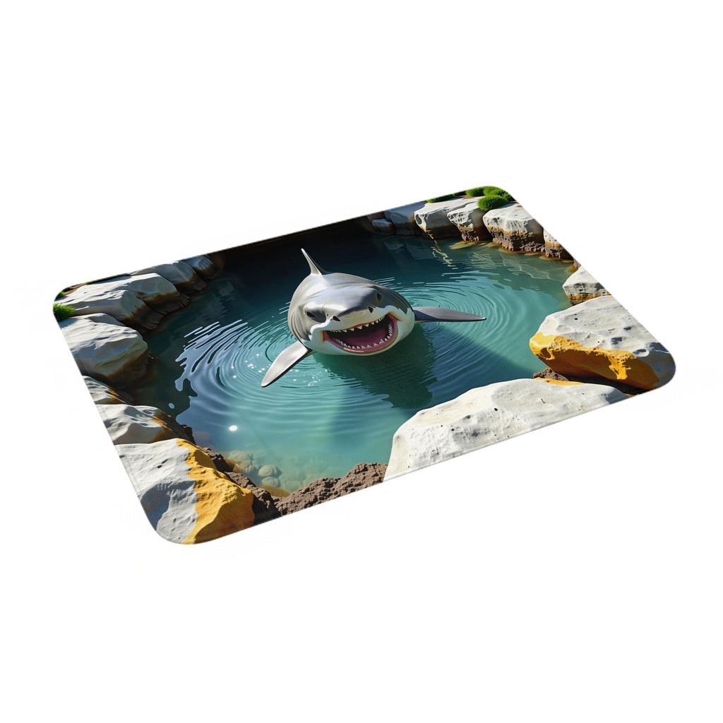 Shark Attack 3D Visual Design Front Door Mat Anti-Slip Outdoor Waterproof  Doormat Kitchen Balcony Entrance Rug Carpet