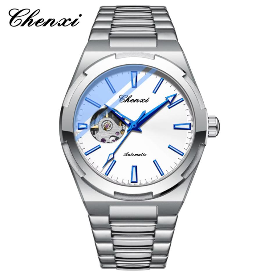 CHENXI Automatic Movement Mechanical Watches for Men Hollow Skeleton Mens Watches Waterproof Business Relogios Masculino