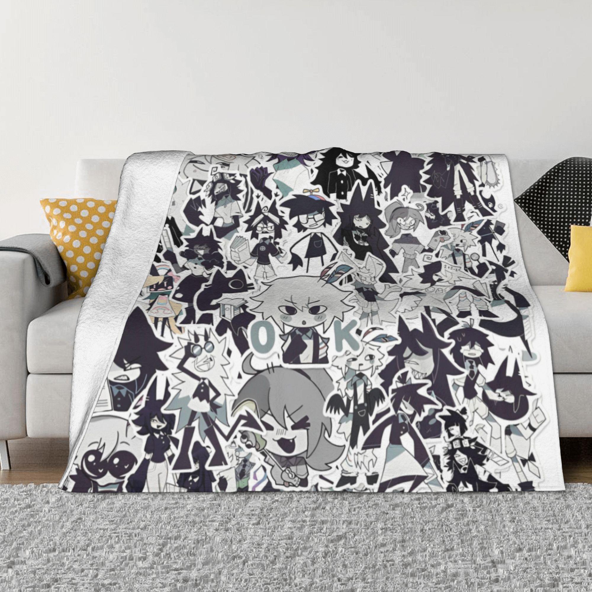 

Fundamental Paper Education Doodle Blanket Velvet Cartoon Game Breathable Lightweight Thin Throw Blanket Outdoor Plush Quilt 30x40in