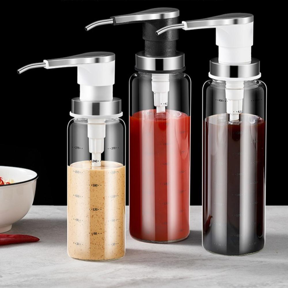300/500ml Sauce Bottle Sealed Seasoning Container Glass Oil Bottle  BBQ