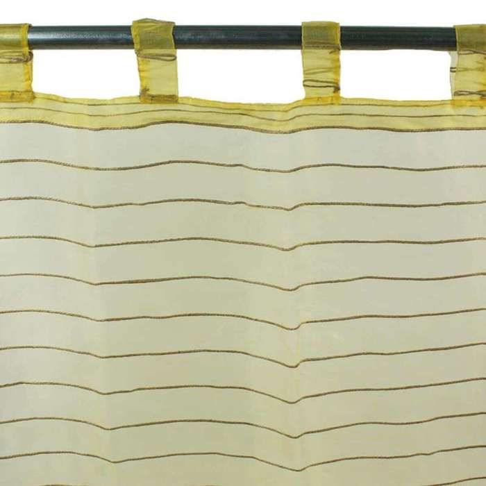 Voilage effet soie à pattes jaune 110x250