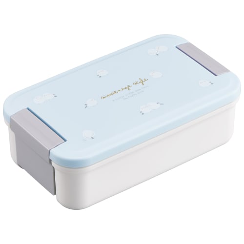 OSK PC-550D Antibacterial Bento Box, 550ml, Shimaenaga SEN Design, with Dividers, Dishwasher and Microwave Safe, Made In Japan