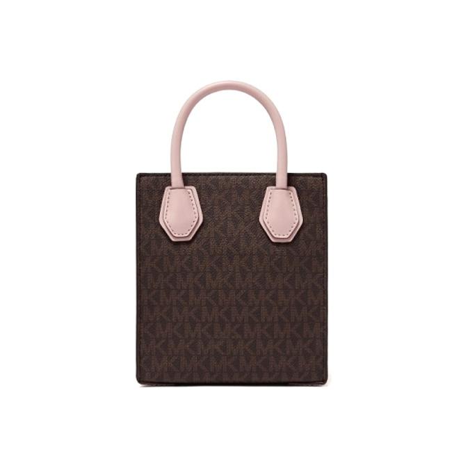 Michael Kors Mk Mercer Monogram Color Block Logo Leather Fabric Accordion Bag Mini Women Handbags 35T1GM9C0I-648