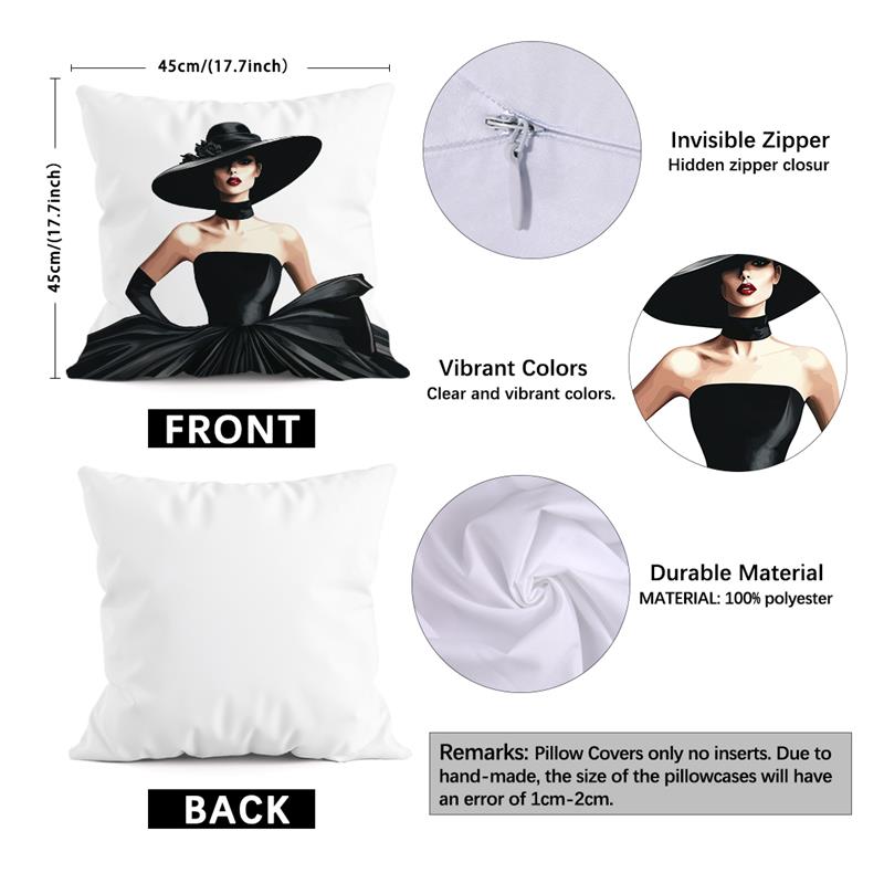 1Pc Fashion Lady Cushion Covers Polyester Apparel Store Pillow Cover For Sofa Chair Bed Car Party Table Decoration