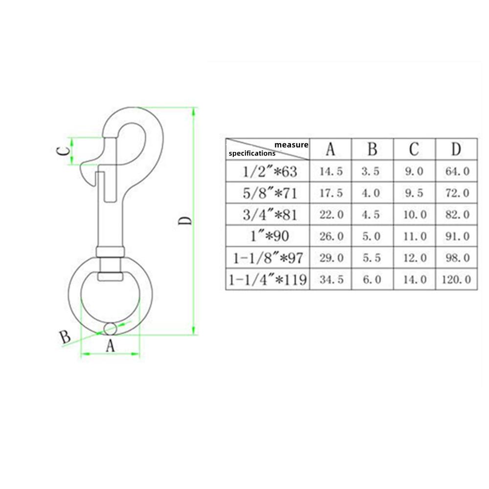 Stainless Steel 316 Circular Single Hook Spring Hook Universal Hook Dog Buckle