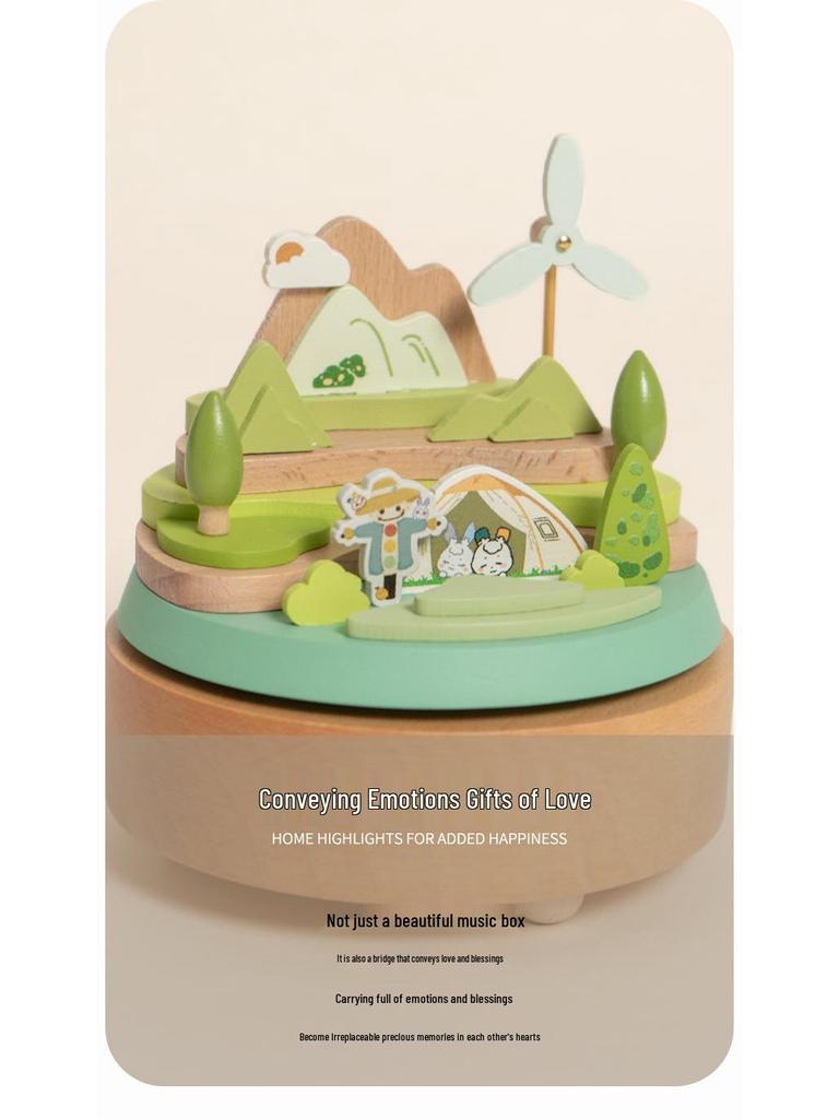 Yunhe Kulturell Kreativ Rotierendes Holzspieluhr Ornament & Spielzeug