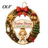 DIY Holiday Craft Decorations Interchangeable Wooden Christmas Wreath, 12 Pcs Front Door Plaque, Indoor Festive Atmosphere Decor Handmade Pattern