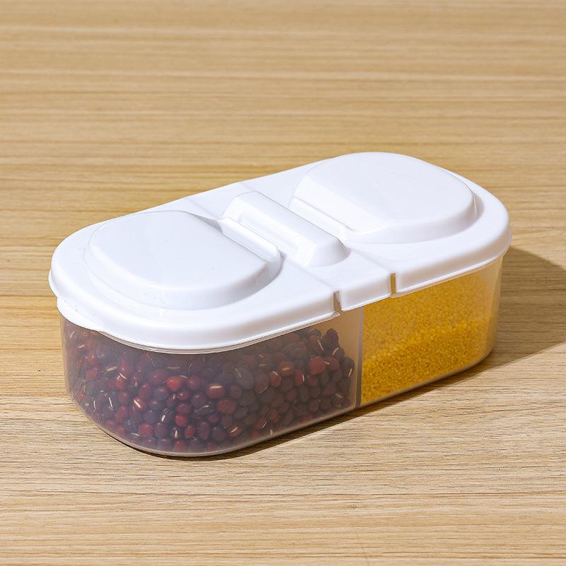 Dubbelcompartiment Voedselbewaarcontainer Plastic Afgesloten Gemakkelijk Schoon te Maken Herbruikbaar voor Kruiden Kruiden Lunch Keuken Kamperen Kantoor