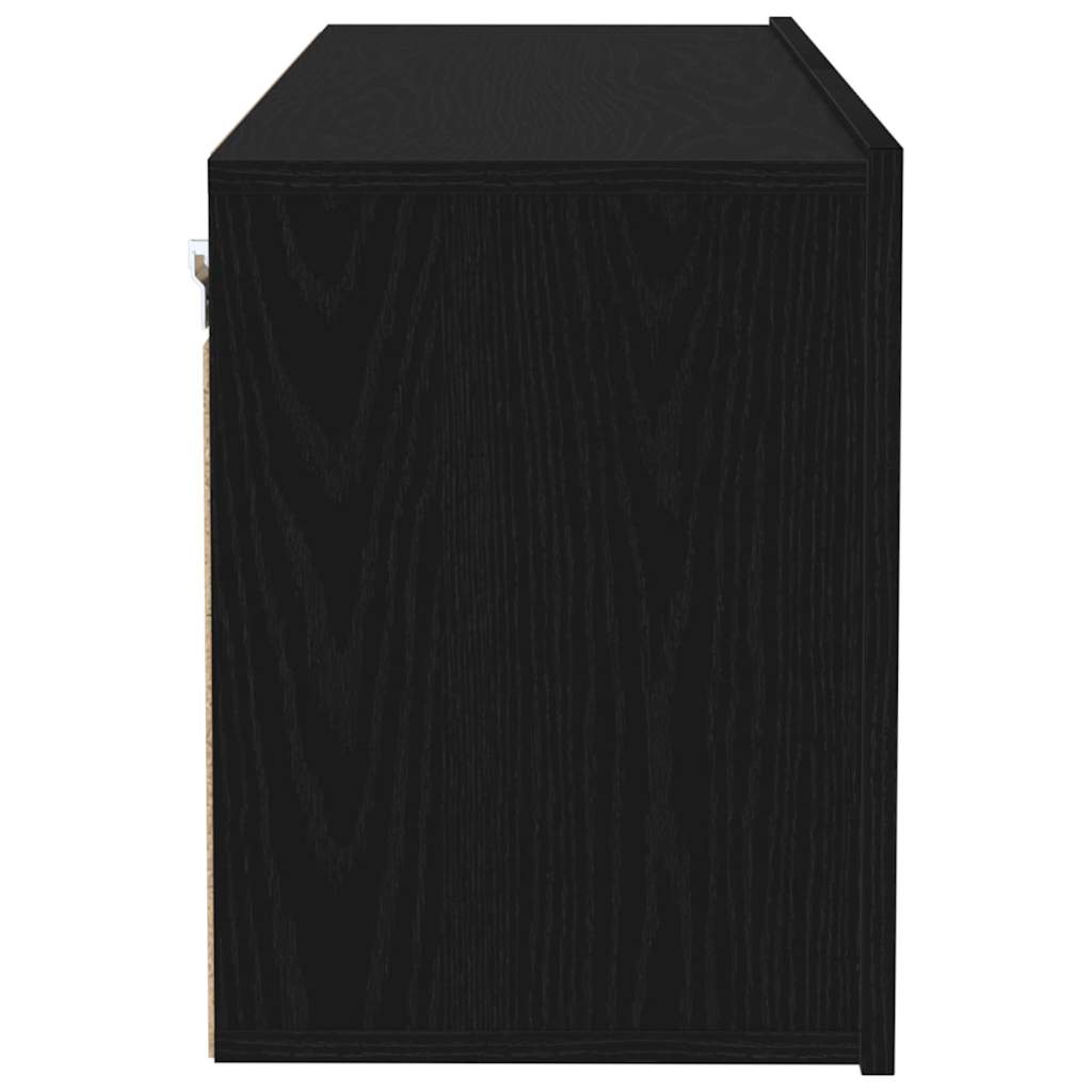 TV Cabinet Set Black Oak Effect 100 X 30 X 41 Cm
