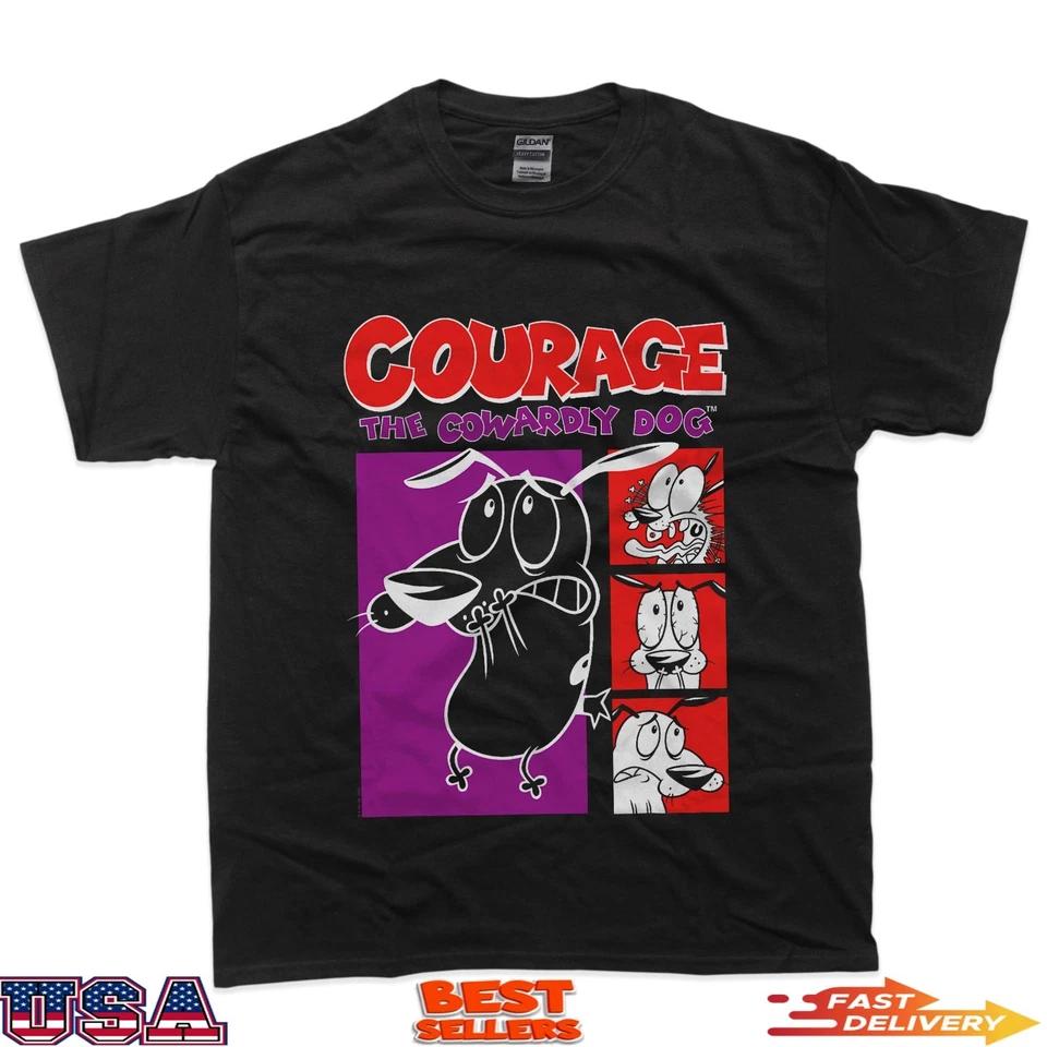 

Courage the Cowardly Dog Red and Purple Frames Cartoon T-Shirt S