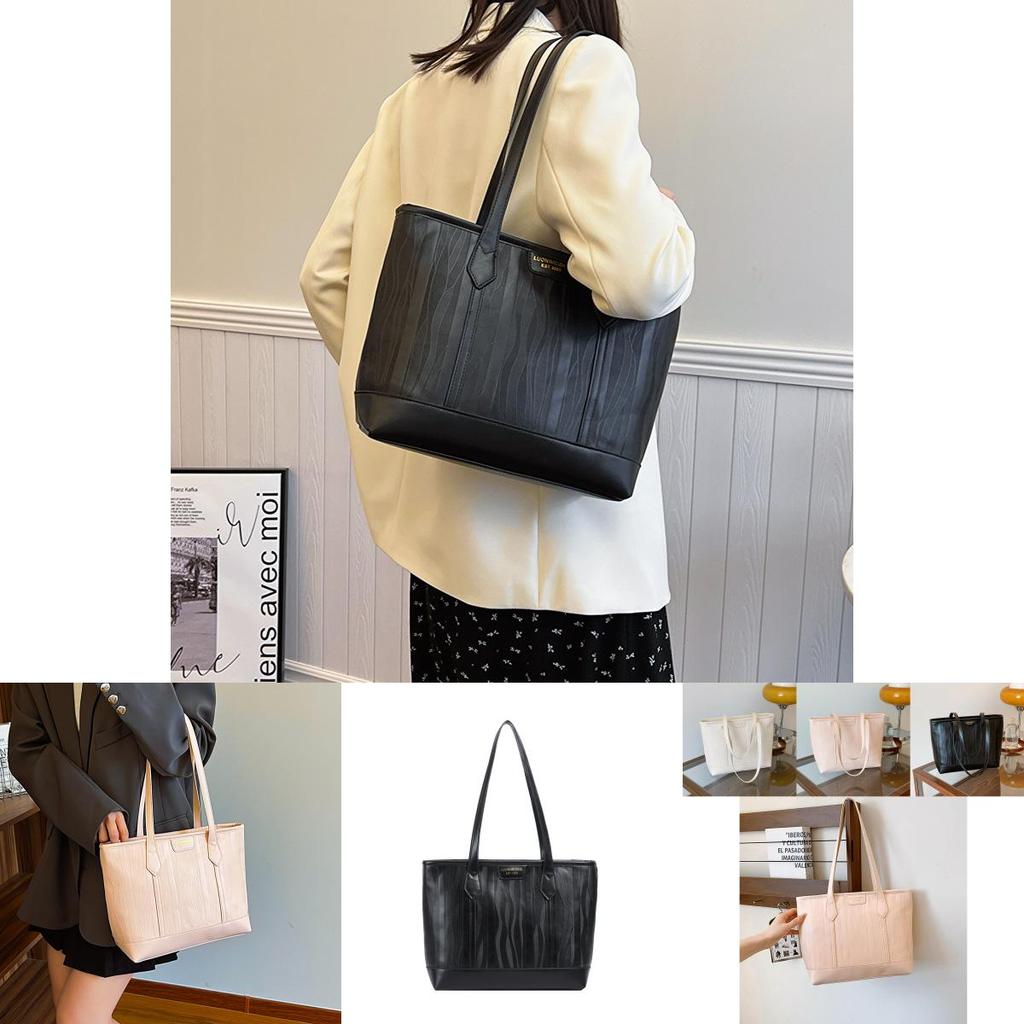 Elegant Pu Leather Large Capacity Tote Bag For Women Stylish Daily Handbag With Zipper Closure