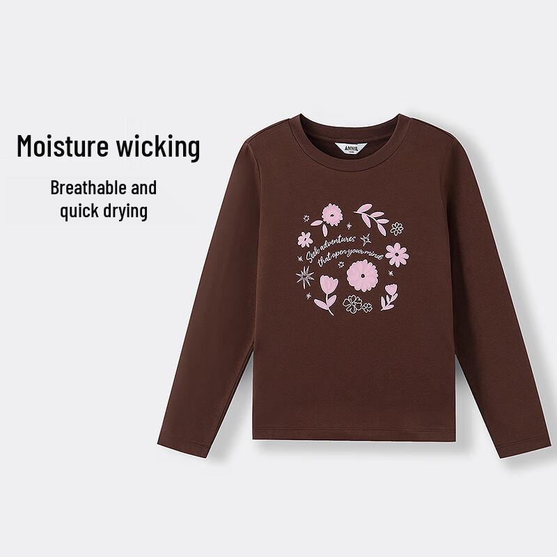 Annil Girls  Sweet Pure Cotton Long-Sleeve T-Shirt 130cm