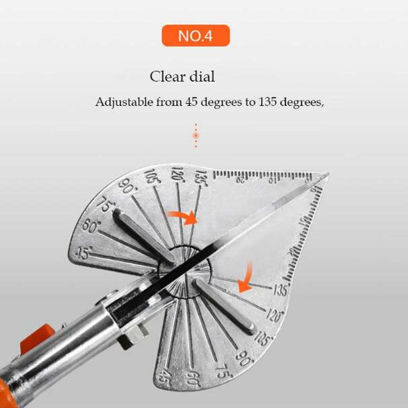 Multi-Angle Miter Shear Cutter Cut Soft Wood Plastic Rubber PVC Wires with 45-135 Degree Adjustable Angle Scissors DIY Hand Tool