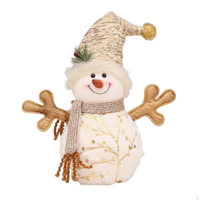 Christmas Snowman Doll Figure Ornaments Short Plush for Festival Hotel Tabletop Home Decoration