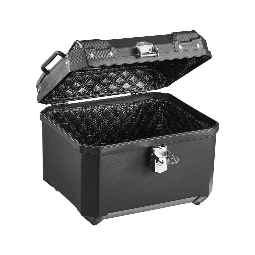 Motorcycle Top Case 45L Universal Waterproof ABS Motorcycle Tail Case, Detachable Motorbike Top Box with Security Lock & Leather Liner for Luggage