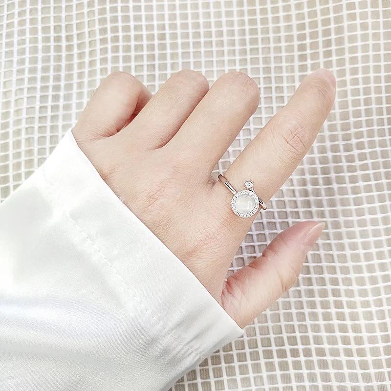 

Натуральное серебро 925 пробы, вращающееся свободно вращающееся антистрессовое кольцо для женщин, кольцо-спиннер, кольцо для беспокойства Resizable&925 sterling silver