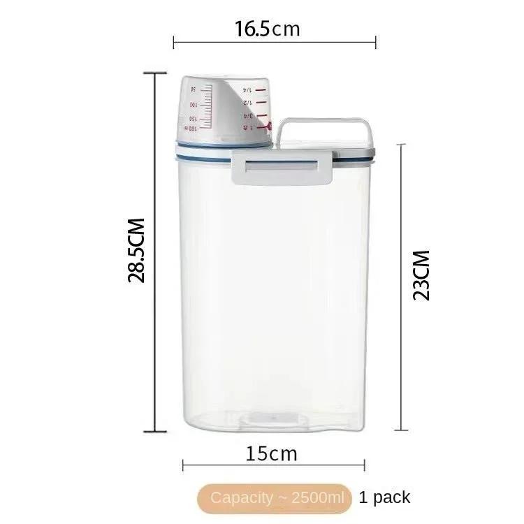 

Grain Storage Tank with Measuring Cup Moisture-proof and Insect-proof Sealed Canned Food Storage Box To Store Rice and Grains