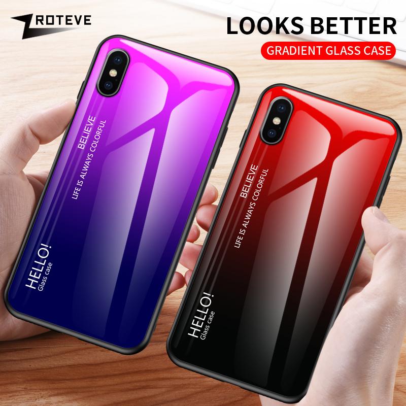 

Чехол из закаленного стекла с градиентом для iPhone X XR XS Max, чехлы для телефонов APPLE iPhoneXR iPhoneXS Max