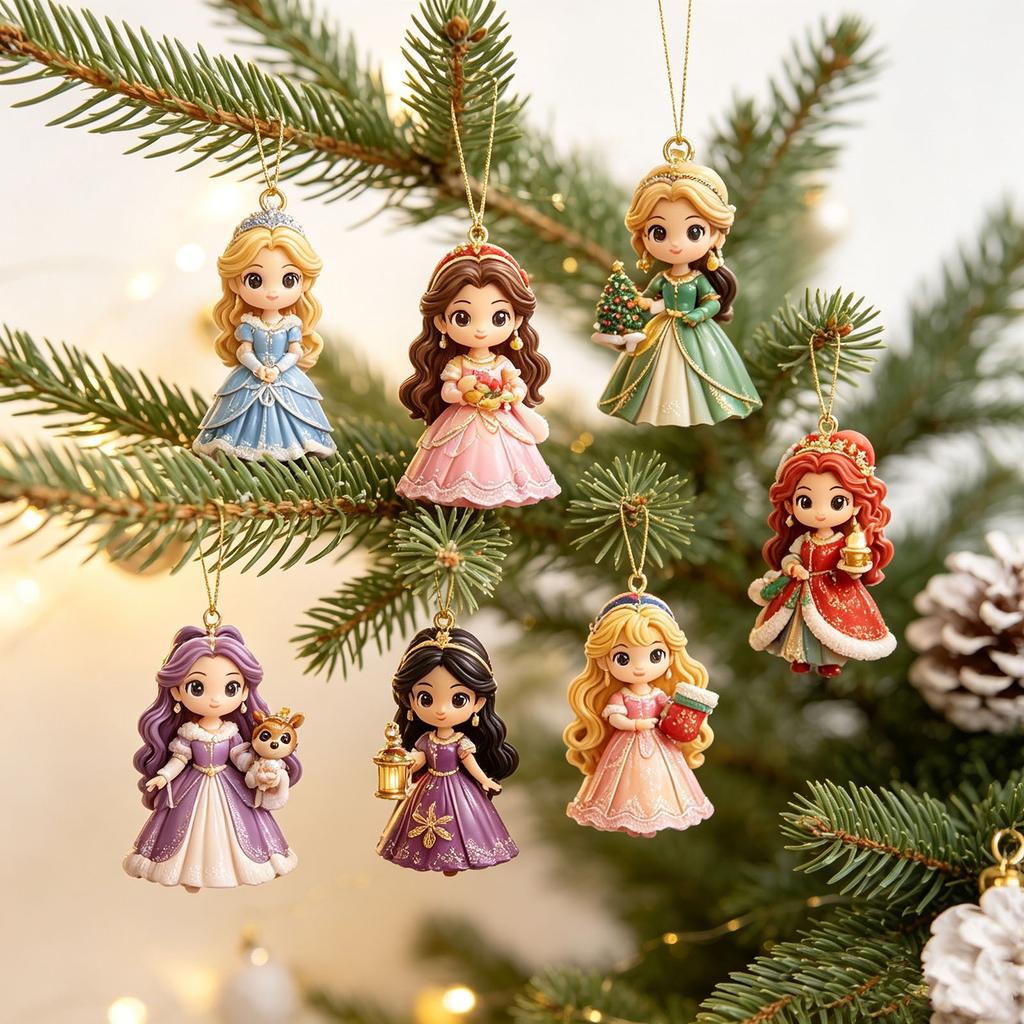 2D Acrylic Princess Advent Calendar 24 Days Christmas Countdown Calendar Blind Box Gift For Anime Fans Holiday Collection