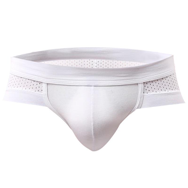 Men's Low-Rise Sexy Breathable Modal Mesh Briefs - Red, Large Size