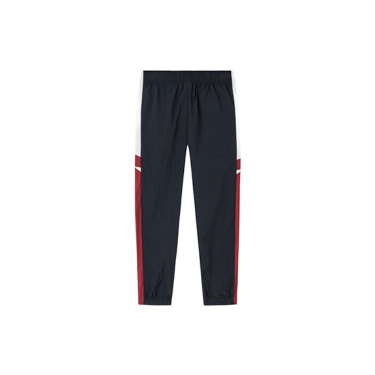 Anta Lifestyle Series Letter Splicing Mid-Rise Tapered Knit Sports Pants Men bottoms Basic-Black 152338501-2