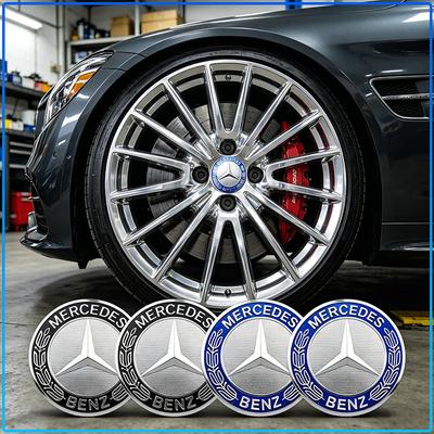 4 Stück 75MM Auto-Emblem Radnabenkappe Abdeckungen Auto-Felgenabdeckung für Mercedes benz AMG W204 W203 W212 W211 W124 W210 GLC GLE E CLA GLA W205