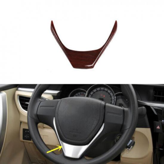 2014- Glossy Wood Grain Cover Trim For Toyota Corolla Steering Wheel U Type