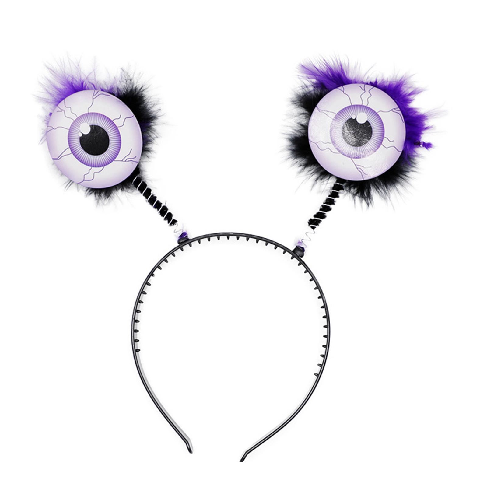 

Terrifying Bloody Eye Headband Funny Cosplay Party Headwear Hair Hoop Funny Furry Eye Headband Dress фиолетовый