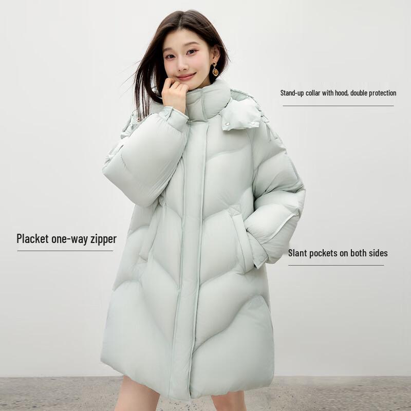 

Qiushe Yiren Elegant Hooded Down Jacket L
