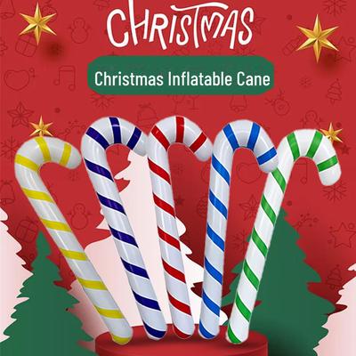 Inflatable Christmas Cane PVC Santa Props for Kids' Holiday Decorations
