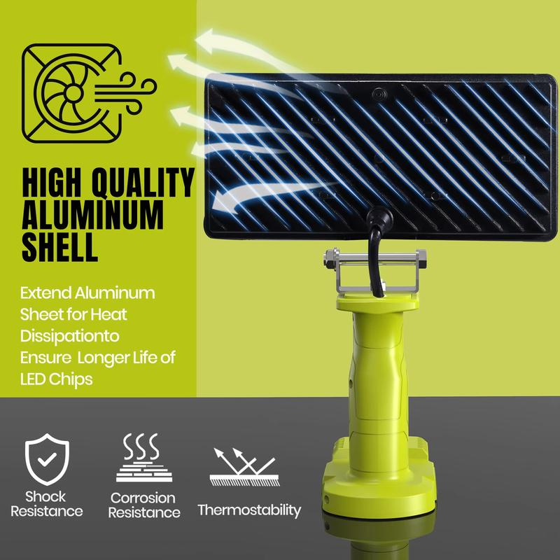 Outdoor Emergency LED Work Light 4000LM 35W Flashlight For Ryobi 18V Lithium P108 P104 Nickel One+ Battery USB Type-C Power Bank
