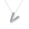 18K Gold-Plated Copper Necklace with Micro-Inlaid Zirconia & 26 Letter Pendant - Classic and Versatile European-American Jewelry