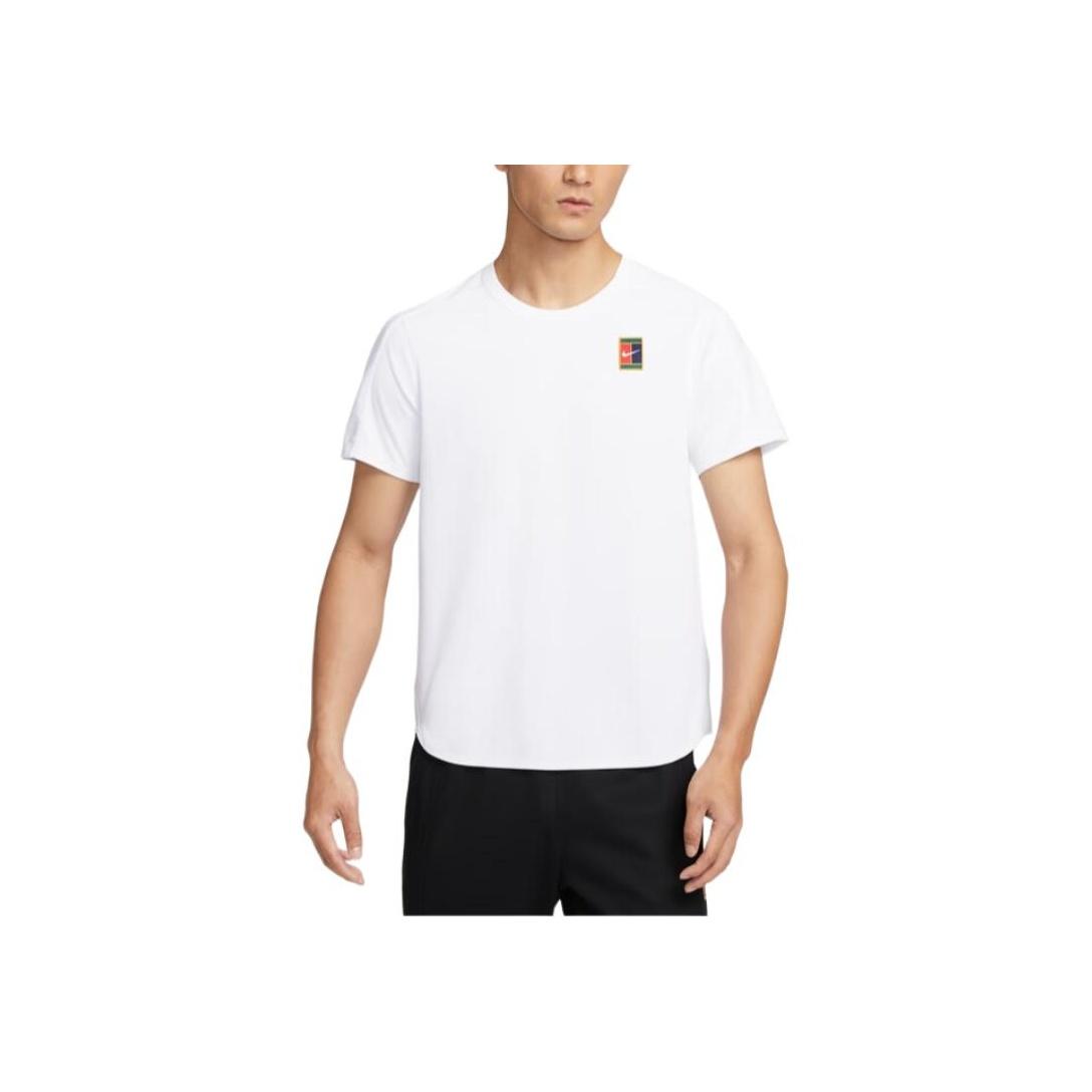 

Nike Дышащая вышитая повседневная футболка с круглым вырезом и коротким рукавом, мужские топы, розовая FZ6945-100 S