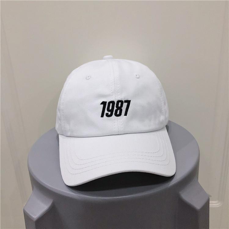 Trendy Summer Unisex Baseball Cap With 1987 Embroidery Adjustable Breathable Protection Sun