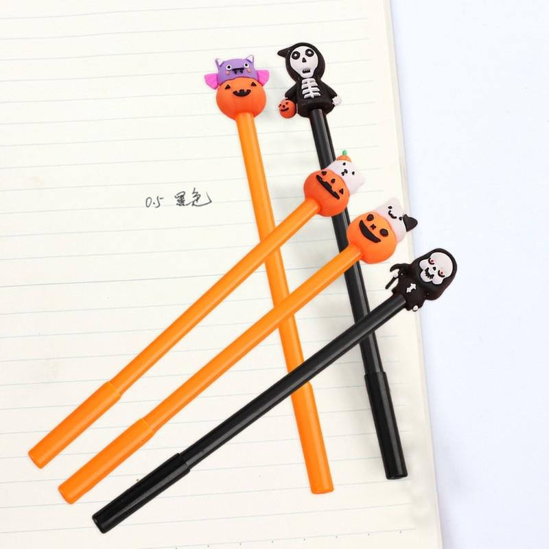 5Pcs Halloween Cartoon Gel Pen, 0.5MM Needle Tip, Quick Drying, Write Smoothly for Student Adult Noting Journaling